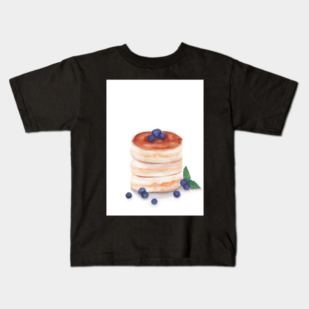 Pancakes watercolor Kids T-Shirt by GinaaArts